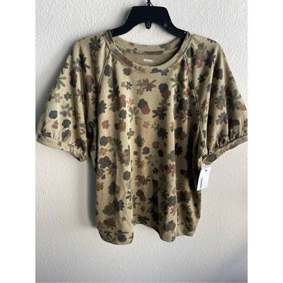 Sonoma Short Sleeve Camo Floral Sweatshirt - Picture 1 of 5